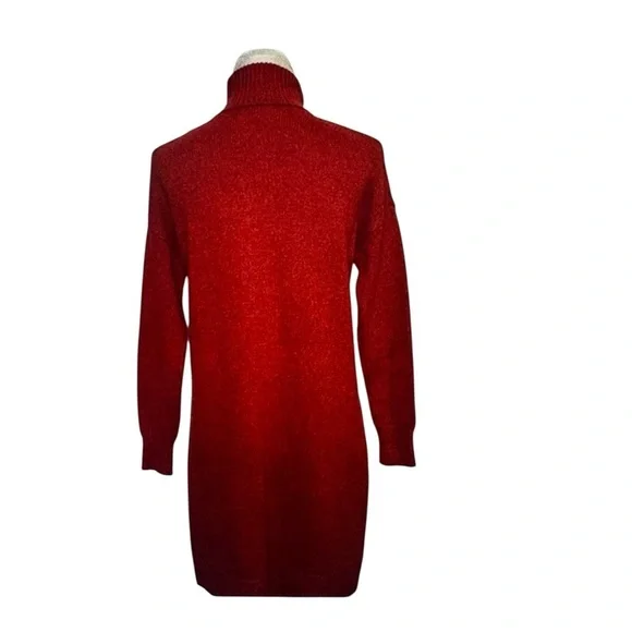 Marine Layer Red Love Me Tender Turtleneck Wool Cashmere Dress size S Valentine - Picture 4 of 5